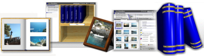 Bildinhalt: Collage mit Screenshots von PSoft PhotoAlbum